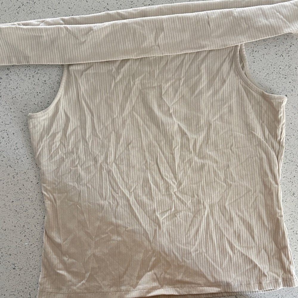 Old Navy Cream Ribbed Bodysuit